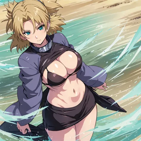 sexy adult woman,temari,standing still,huge breast,in her new sexy bikini,show lot her body and open chest,hentai,snfw,thick bod...