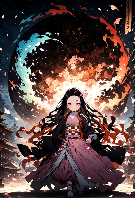 demon slayer, kamado nezuko, (extremely detailed cg unity 8k wallpaper), the most beautiful works of art in the world,