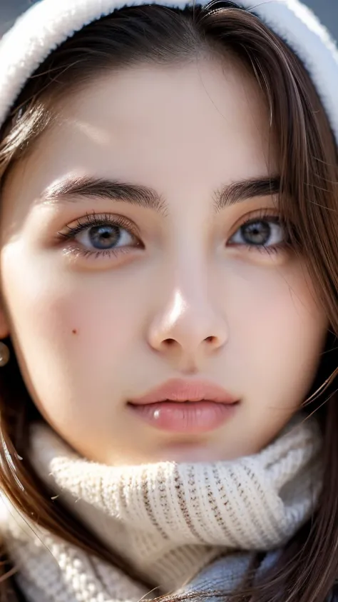 cute italian college student, Winter Fashion, Photorealistic, Detailed skin, Detailed face, Detailed lips, Fine eyebrows, The pupils shine, Depth of written boundary, Accurate, Super detailed, 最high quality, High resolution, Anatomically correct, Textured ...