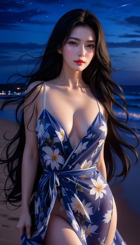 4K resolution, 8K resolution, beautiful, Highest quality, Absolutely wonderful, Very detailed, Ultra-high resolution, masterpiece, RAW Photos, Realistic, Depth of written boundary, Cinematic Light, 
One elegant mature woman, 
Long black hair, 精巧なディテールのbeau...