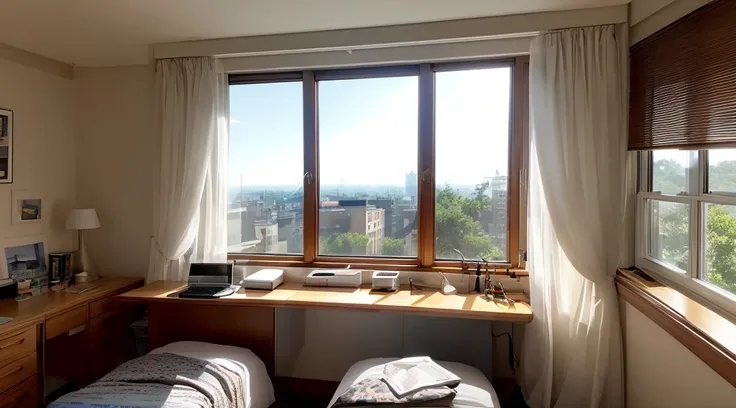 Daytime, room, windowsill, desk, slumber, twilight, white light, glasses on the desk