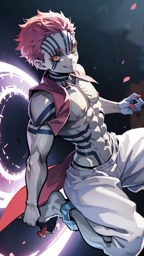 Akasa has no tattoos..., Smiling in NSFW positions ,man,Third Wax Demon ,Kimizunoyaba ,Excellent,Look at that scared face....,evil,Formidable,Cool smile,(Set up the attack),The picture is detailed...,fingers speak loudly.,fist,(full body),lunar effect,Blue...