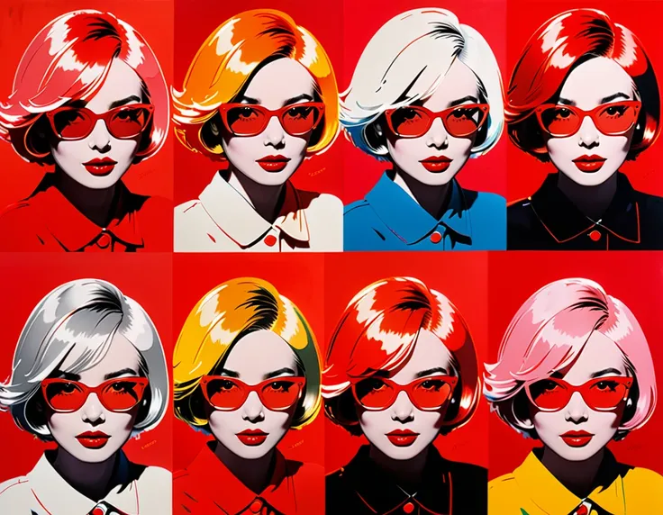 scarlet、red、red、thinking color、vermilion、toki color、madder red、rouge、red銅色、被scarlet　（andy warhol style）