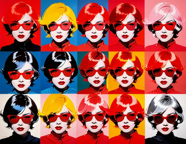 scarlet、red、red、thinking color、vermilion、toki color、madder red、rouge、red銅色、被scarlet　（andy warhol style）