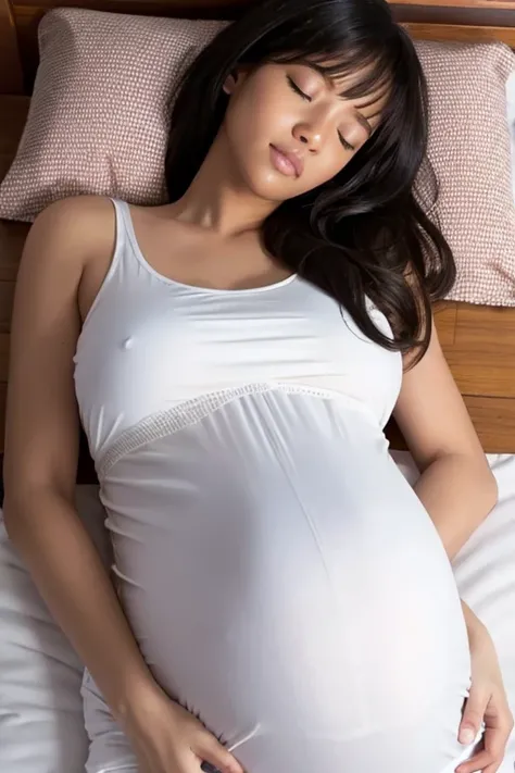 Pregnant women、Negroid、Sleep in bed