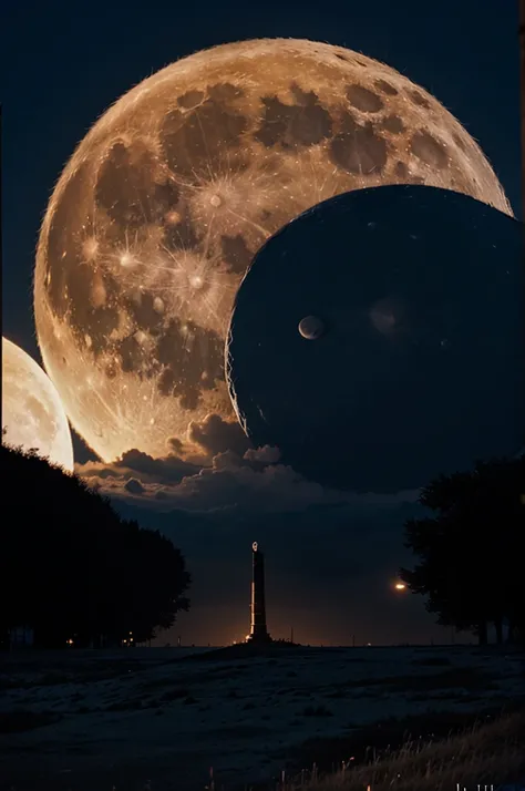 The full moon logo in front of the moon has the name ISEKAI