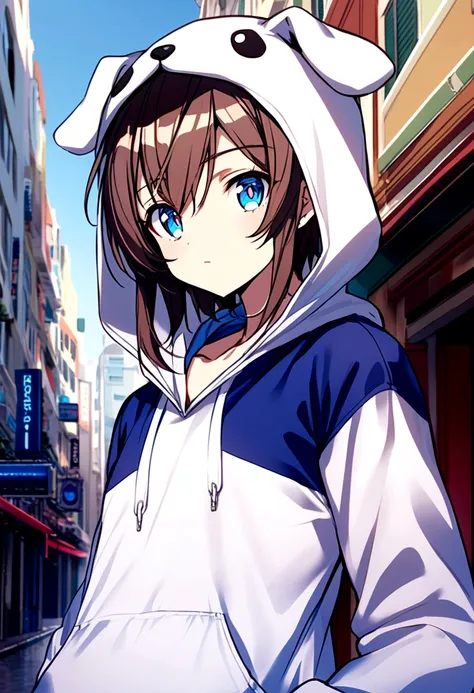 A cutie patootie, dog hoodie, favorite color is blue, male