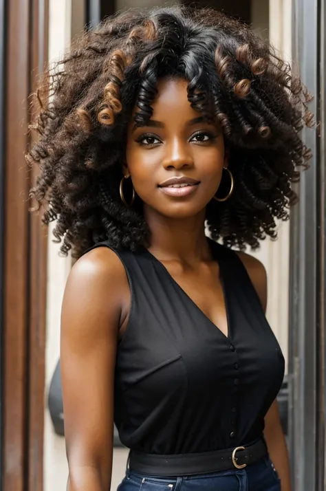 black woman, Curly hair, onduran