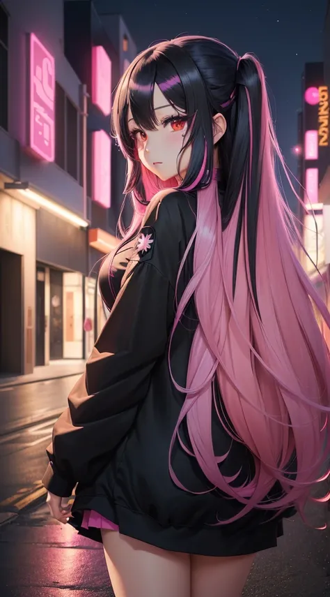 Anime Girl with long hair and black and pink hair, best anime 4k konachan wallpaper, Night Core, beautiful Anime Girl, anime art wallpaper 8 k, Anime Art Wallpaper 4K, Anime Art Wallpaper 4K, (Anime Girl), pretty Anime Girl, Anime style 4k, cute Anime Girl...