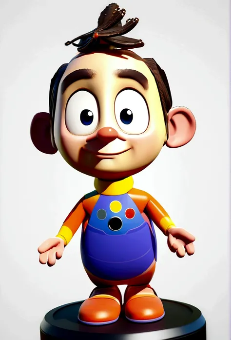 a happy and cute boy with short hair, wearing a space costume, , White background, the , tom, Pixar-style, ....3d, Cartoon s, face detailed, asymmetric 16k