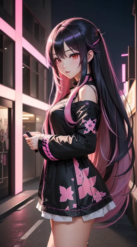 Anime Girl with long hair and black and pink hair, best anime 4k konachan wallpaper, Night Core, beautiful Anime Girl, anime art wallpaper 8 k, Anime Art Wallpaper 4K, Anime Art Wallpaper 4K, (Anime Girl), pretty Anime Girl, Anime style 4k, cute Anime Girl...