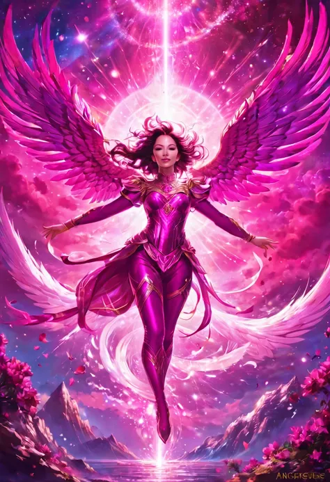 Breathe in love, rise in magenta energy, in a space of divine light.