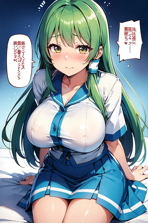 Sanae Kochiya　Big Tits　Embarrassed　Blushing