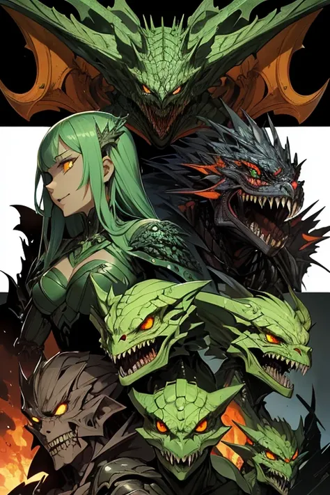 Absurdres, very detailed features, very detailed character, very detailed scene
1character, evil, biomechanic humanoid reptilian, sadist, lord, monster, green scales, 3 orange eyes, laughing 