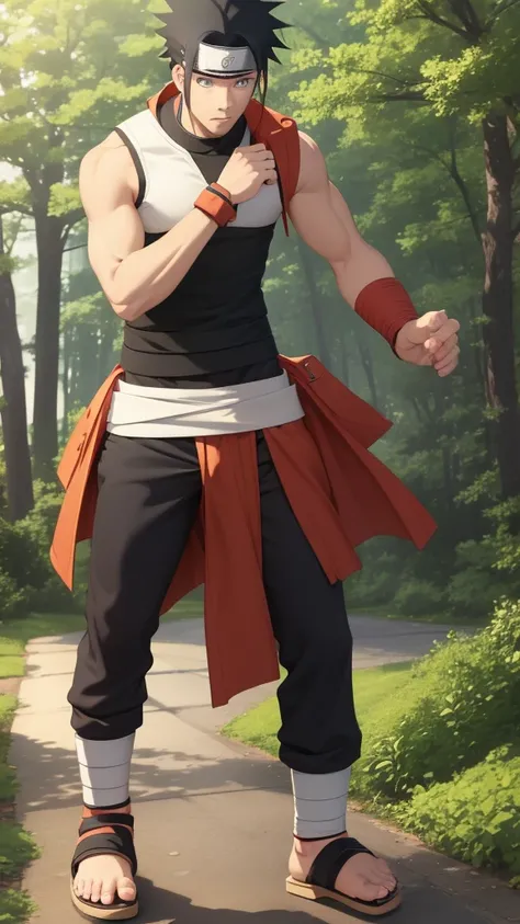 Generate Naruto putting his hands down his pants