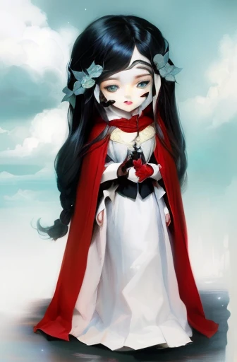 origami style in the style of esao andrews,esao andrews style,esao andrews art,esao andrewsa painting of a girl gothic wednesday addams pale black hair two braids style of esao andrews, andrews esao artstyle, inspired by Esao Andrews, esao andrews ornate, ...