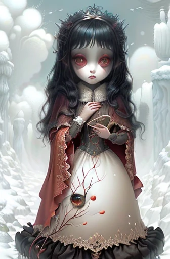 origami style in the style of esao andrews,esao andrews style,esao andrews art,esao andrewsa painting of a girl gothic wednesday...