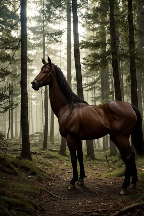 Fantasy Female centaur, standing in a wooded clearing, cinematic, trending on artstation, Greg Rutkowski, matte painting