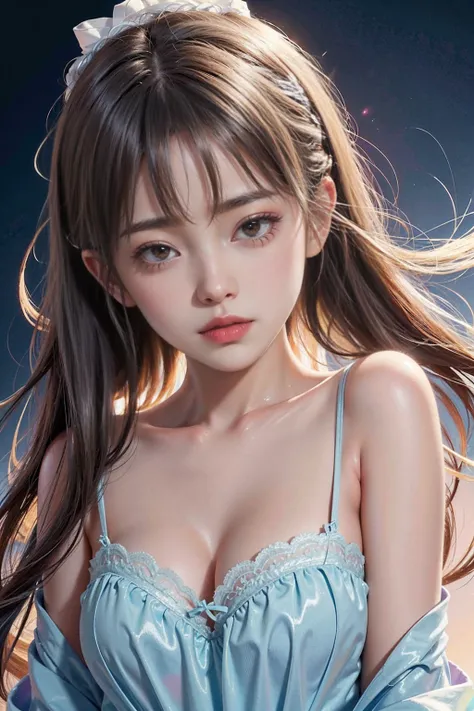 Unique girl, ultra detailed, gradient background, soft colors, soft lighting, high detail, Art Station Serafleur, art, IP, blind box, divine, cinematic edge lighting, light and dark contrast, 8k