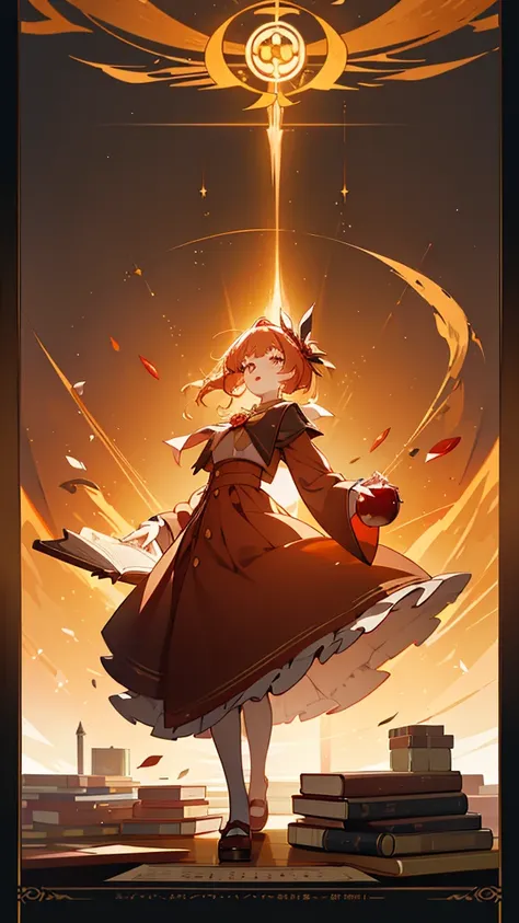 Name: Hina Tes io
Element: FLAMARA
Description: The Blazing Administrator. A dignified and un approachable prestigious academy leader, whose dedication to the conventionalflame fuels her pursuit of knowledge and perfection.
Prompt: ((((Alma mater, The fine...