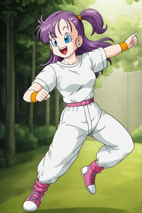 sauce_anime, score_9, score_8_superior, score_7_superior, anime screencap, bloomers \(dragon ball\), one girl, alone, view your ...