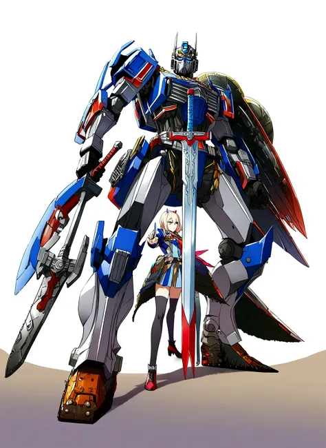 Optimus Prime sword and Rika Kawai 