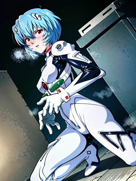 ((Highest quality, 8k wallpaper)),(masterpiece, Highest quality),Very detailed,High resolution,(Official Art:1.3),(((Anime screenshots,Black outline))),One girl,alone, Break mer1,(Rei Ayanami {Neon Genesis Evangelion,}1.2),masterpiece, best quality, outdoo...