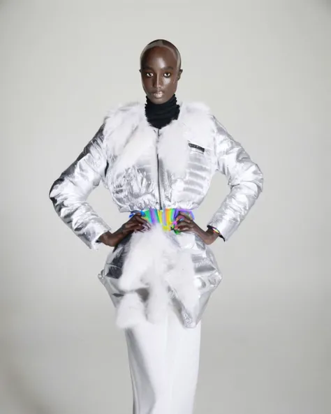 (glisser_mode), mode photography, Beauté, mannequin femme habillée par Virgil Abloh, Tom Ford, bonne chance, André Kohn,