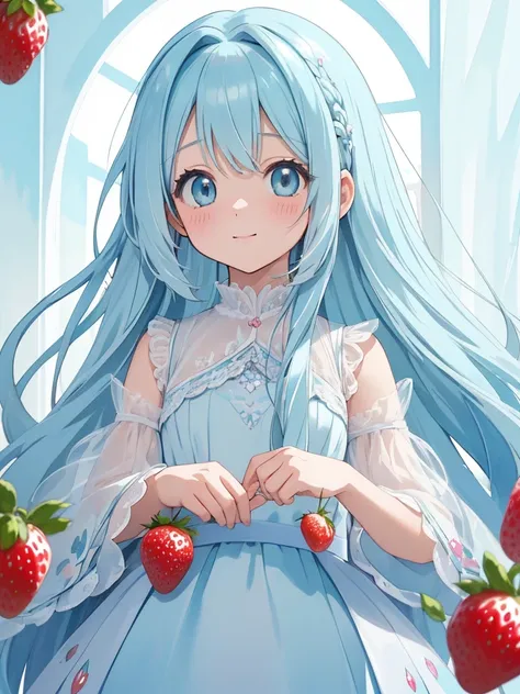 masterpiece, best quality, extremely detailed, (illustration, official art:1.1), 1 girl ,(((( light blue long hair)))), ,(((( light blue long hair)))),light blue hair, ,10 years old,loli, long hair ((blush)) , cute face, big eyes, masterpiece, best quality...