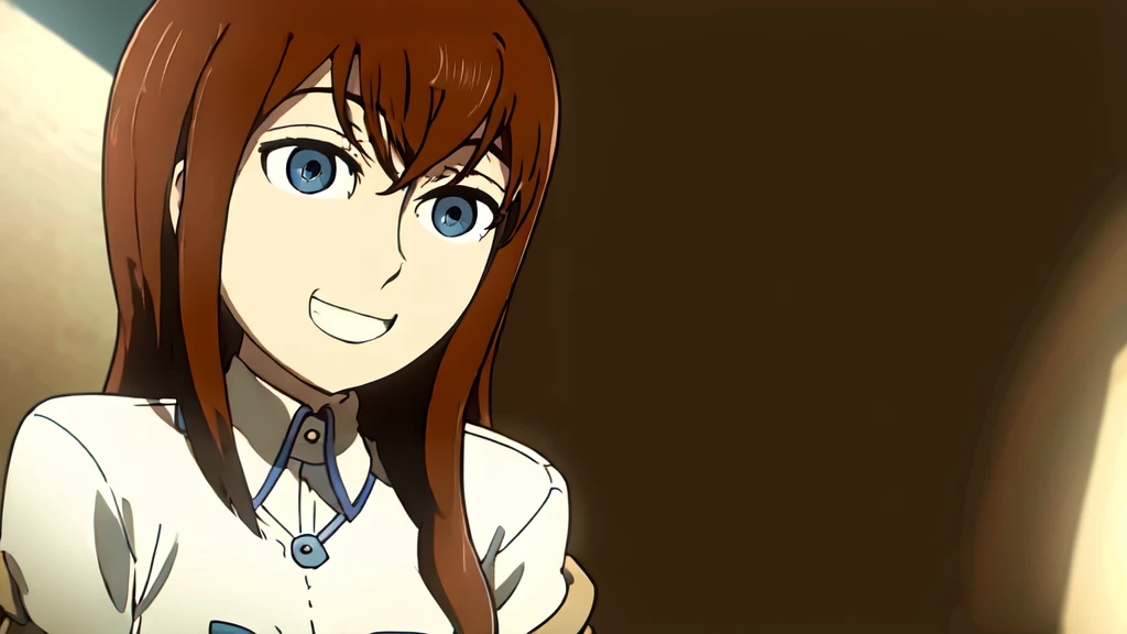 Kurisu Makise, hypnosis, rolling eyes, happy, smile, squirt