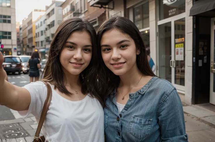 adolescent, on street, Selfie, ssmile 