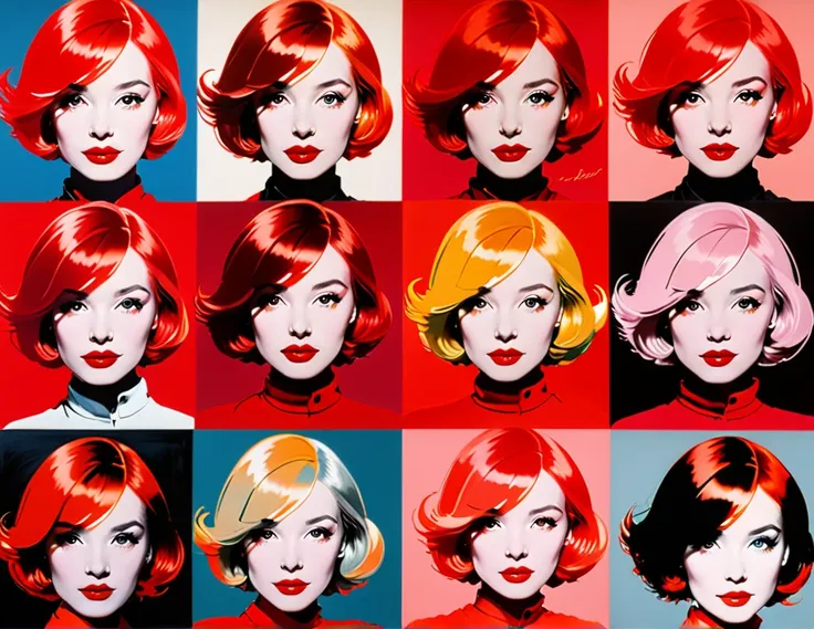 scarlet、red、red、thinking color、vermilion、toki color、madder red、rot、red copper color、scarlet　（andy warhol style）