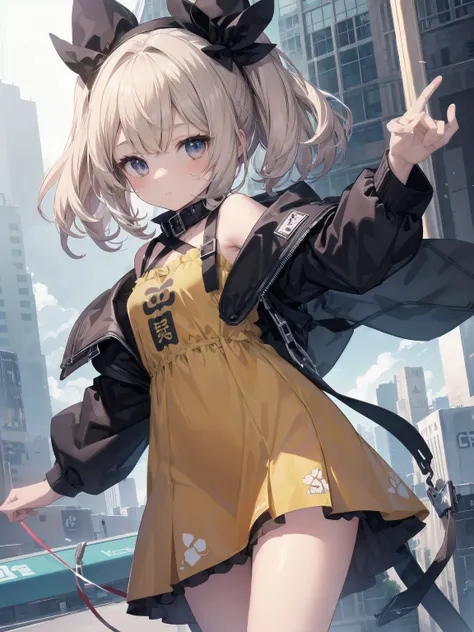 Masterpiece, one girl, solo, loli, cute, yoke design mini dress, super detailed, realistic and carefully rewritten, legendary illustration work of animation in 2020, dynamic angles to maximize the cuteness of the girl, dynamic loli