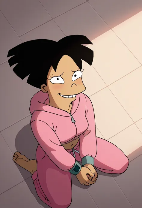 score_9, score_8_up, score_7_up, zpdxl,amy wong, pink sweatsuit, circle eyes, overbite, dot pupil, source_cartoon, futuramastyle...