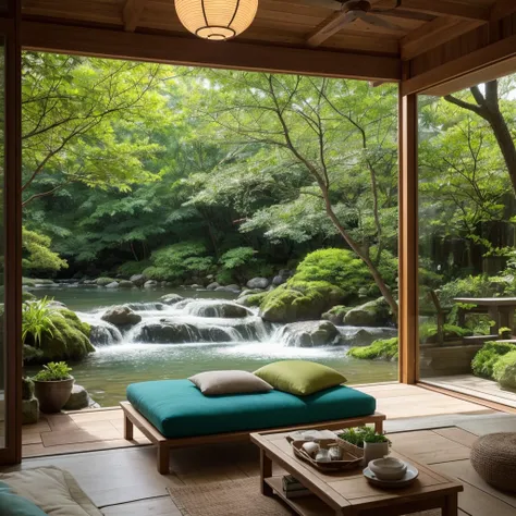 Nature-inspired interior:

wall: 薄いグレーまたはクリーム色のwallが良いでしょう。To create a natural atmosphere、It would be nice to have some pictures of forests and water on display.。
floor: Natural wood flooring is recommended。Light brown and beige colors go well with this。
f...