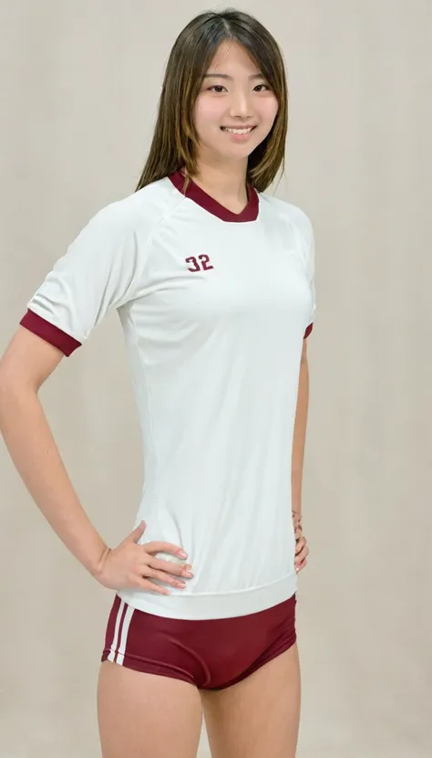 girl in volleyball uniform full body