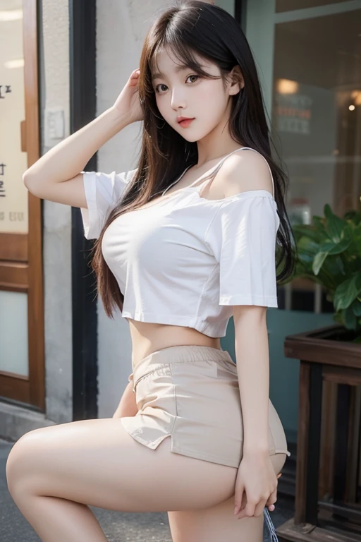 Korean,high school girl,Naughty,Sticking her butt out towards me,Big boobs,Beautiful thighs,mini skirt,I can see your pants,Long Hair,Short skirt,Beautiful Skin,tall,I&#39;m wearing heels,The whole body is shown from head to toe