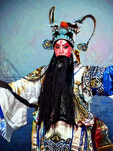 chinese history celebrity、peking opera actor，55 years old,takesei，posing