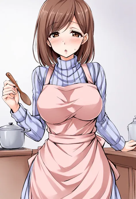 best quality, zemimama, 1girl, solo, apron, cowboy shot,