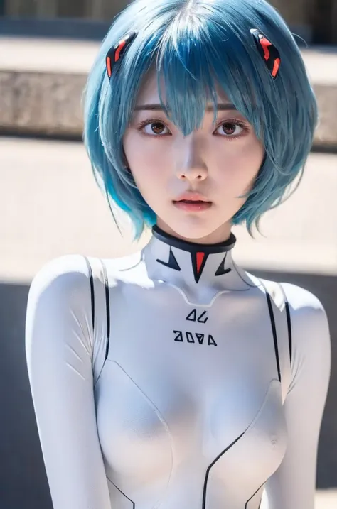 ((one girl:1.4)),(masterpiece, highest quality), ayanami,plug suit, bodysuits, interface headset, white bodysuits, are standing,...