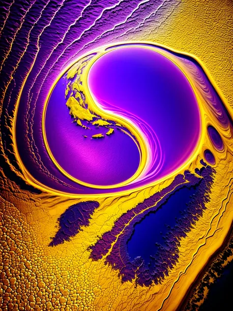 Yellow and purple contrast earth