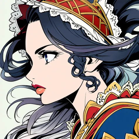 A vector anime style portrait of Snow White