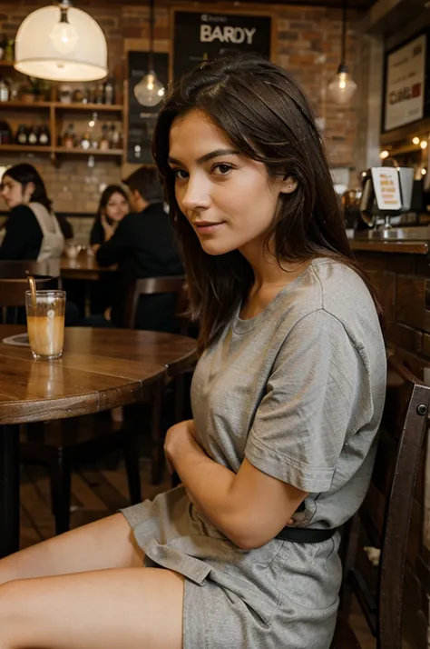 woman sitting in a cafe
