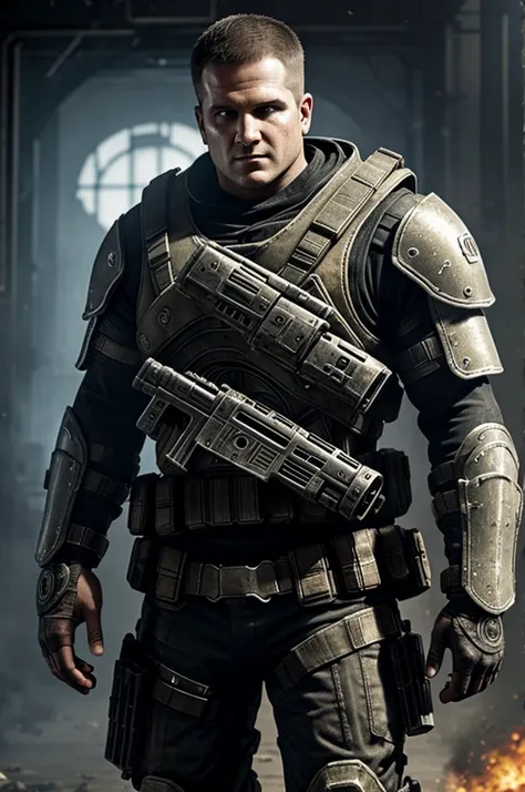 COD Ghost dressed in Gears of War COG armor