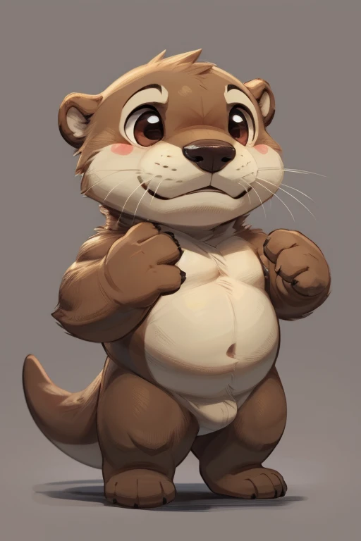 male, otter, hi-res, good graphics, great anatomy, anatomically correct, (by dangpa, nullghost), chibi