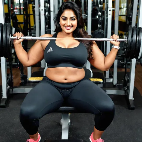 1. Hot curves, bold, plus size (hour glass body figure) indian professional model with a little smile and sharp facial features. 

2. Gyming attire with navel tummy exposed.  

3. Keep her face shinning with natural glow and sweating throughout body. 

4. ...