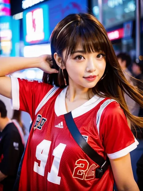 young, Glamour,、Super sexy and super cute Japan girl、 Chicago Bulls basketball uniform,nsfw,()