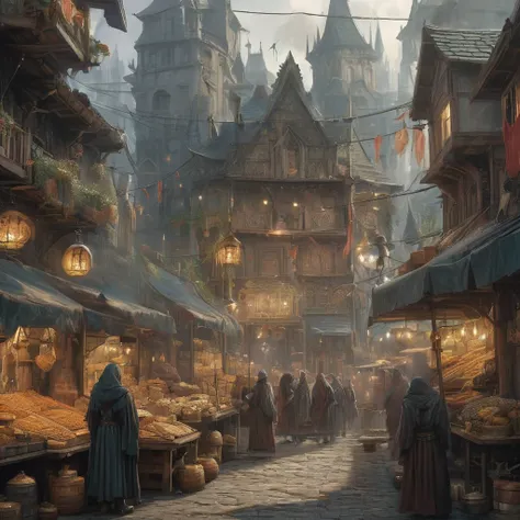 As dawn breaks over the ancient city of Thornvale, the bustling medieval market stirs to life amidst the lingering mist that clings to cobblestone streets. Stallholders, clad in weathered cloaks and adorned with charms against ill fortune, begin to unveil ...