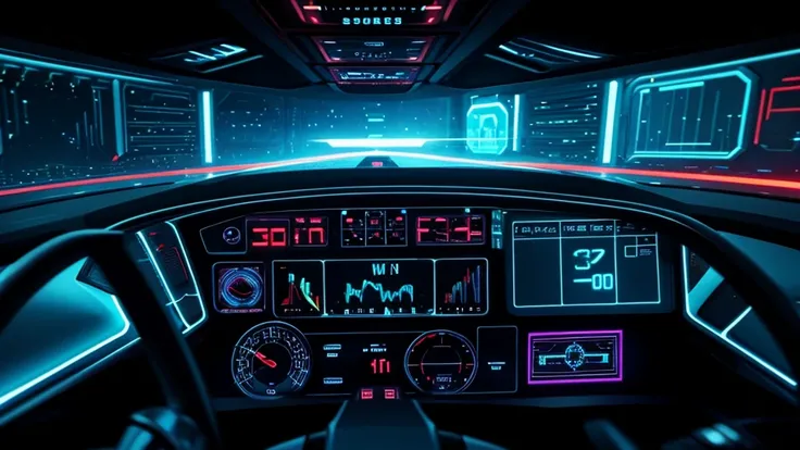 Futuristic HUD screen scifi movie