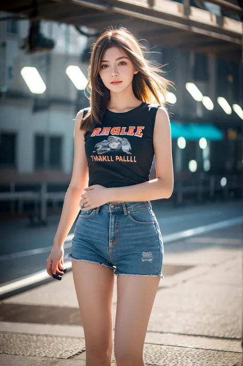 Highest quality, masterpiece, High resolution, 1 Girl,Tyndall effect,Realistic,,(High definition skin:1.2), 8K  UHD, , Frank, High resolution, 4K, 8k T-shirt,Full body photo
